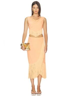NWT Lovers & Friends Silvia Skirt in Sunset Orange